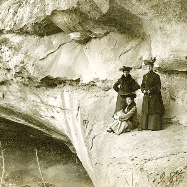 A unique glimpse of Indian Cave State Park back in October 1905, complete with carvings and petroglyphs.